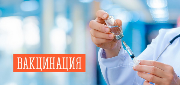 Нажмите для увеличения На картинке врач, набирающий в шприц лекарство и надпись Вакцинация